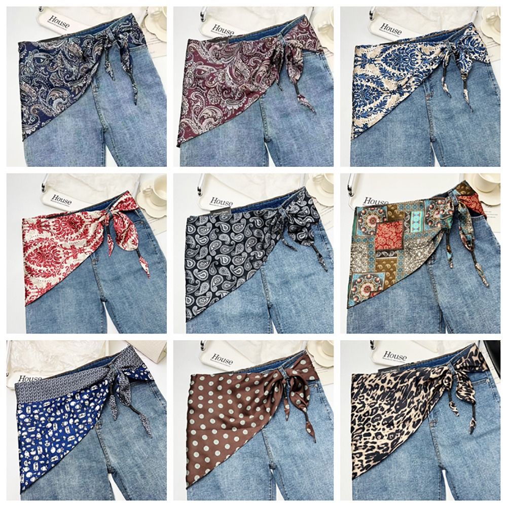 Women'S Jeans Accessories - Pañuelo de Seda Sintética con Estampado