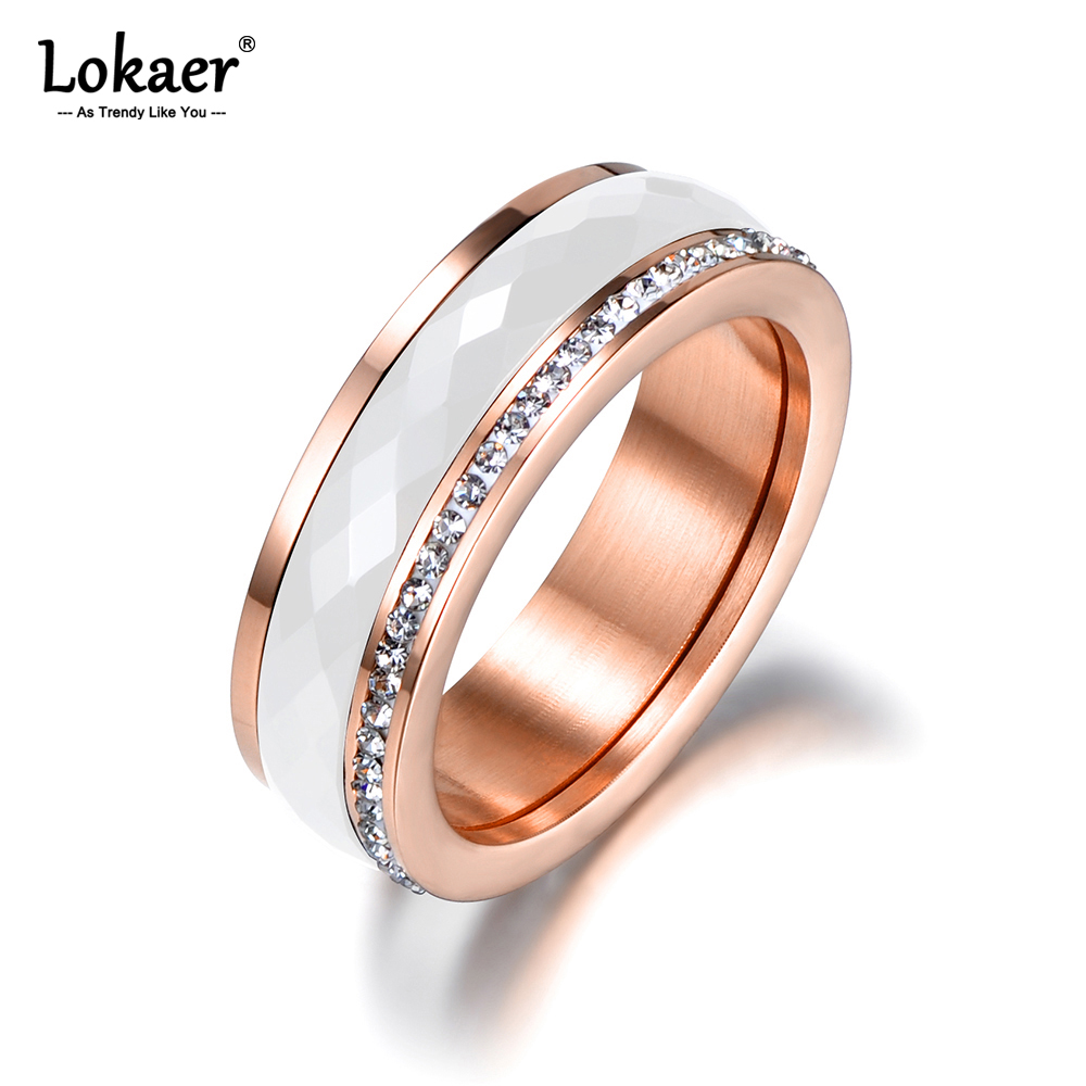 Wrap Ring Gold - Anillos de cerámica blancos y negros
