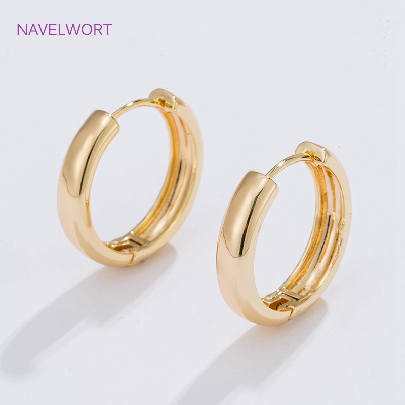 Wrap Ring Gold - Pendientes de aro circulares chapados en