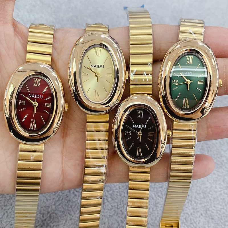 Wrap Ring Gold - Reloj de cuarzo ovalado dorado de