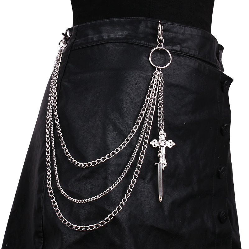 Women'S Jeans Accessories - Hip Hop calavera Cruz pantalones cintura
