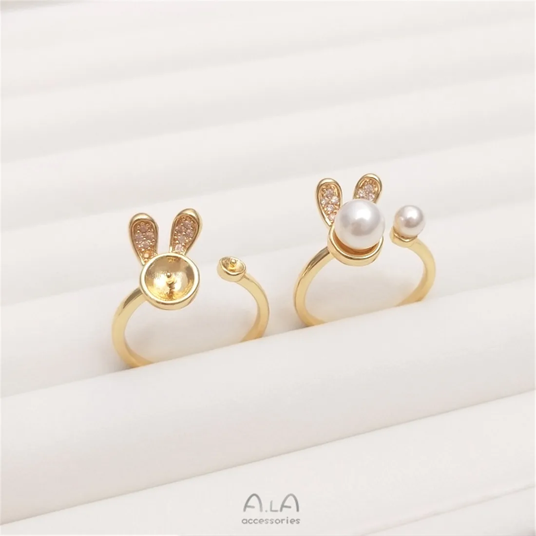 Anillo de perlas de cristal en - Wrap Ring Gold reseña y precio