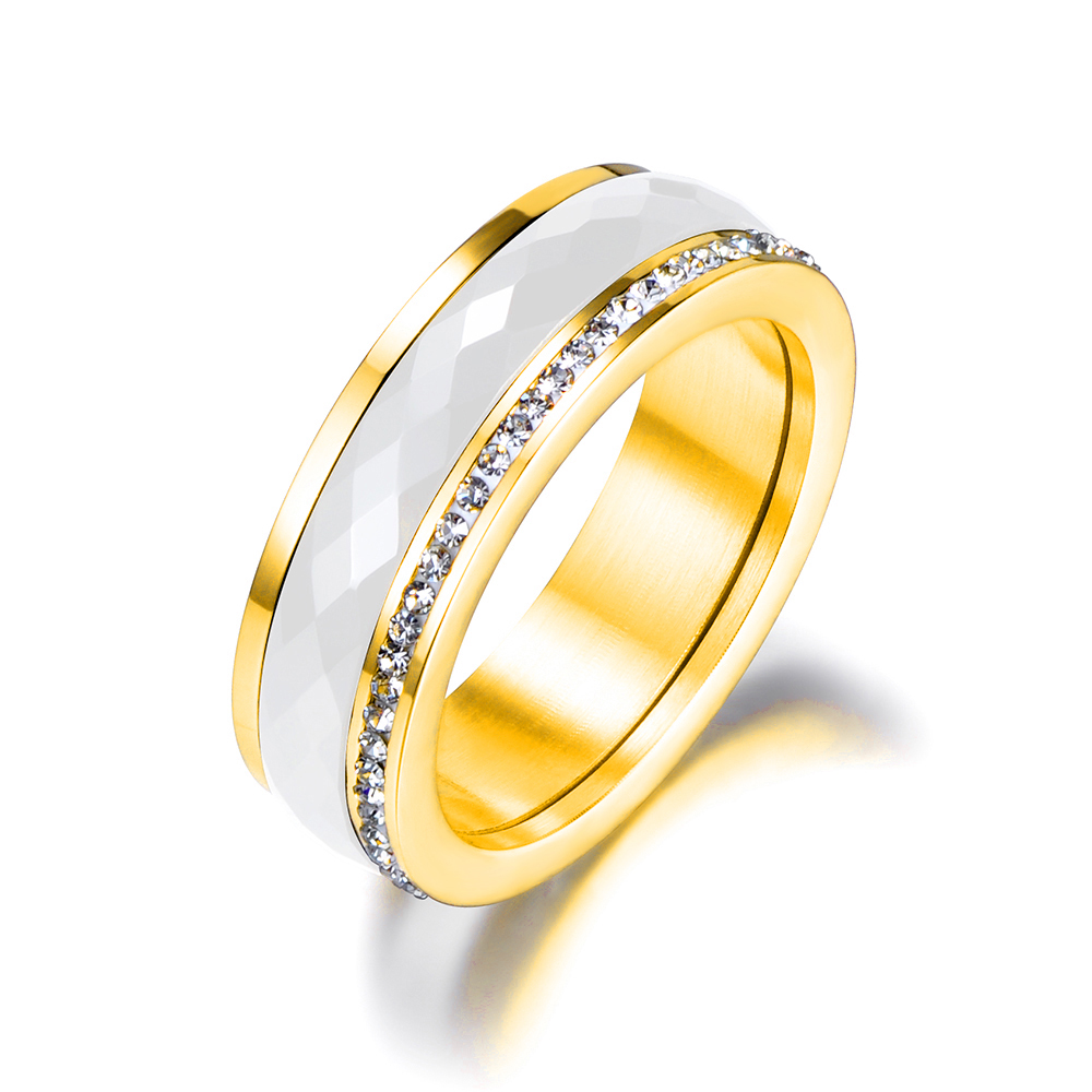 Anillos de cerámica blancos y  - Wrap Ring Gold reseña y precio