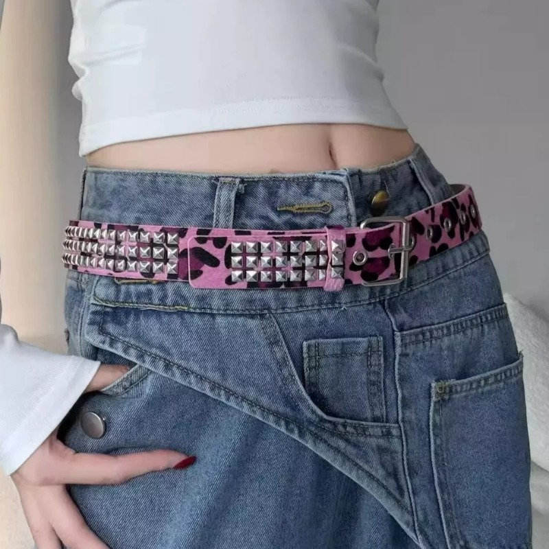 Cinturón Y2K con Remaches de L - Women'S Jeans Accessories reseña y precio
