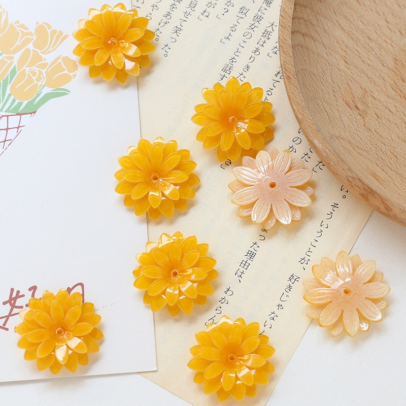 50 unids/lote 24mm color amari - Women'S Yellow Accessories reseña y precio