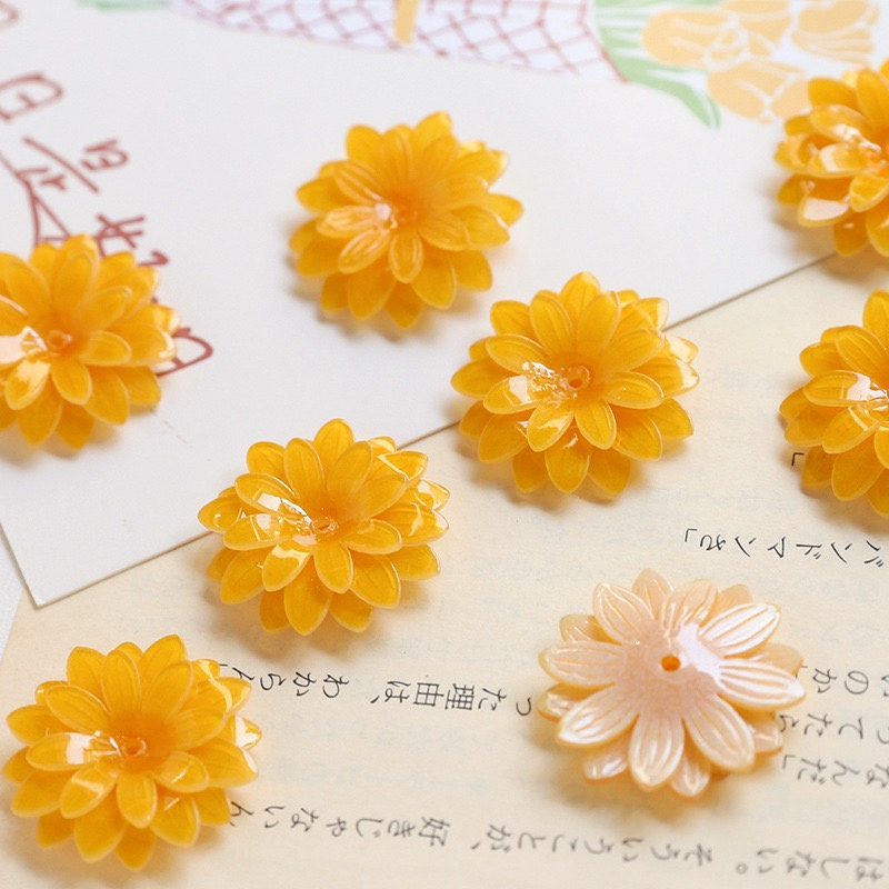 50 unids/lote 24mm color amari - Women'S Yellow Accessories reseña y precio
