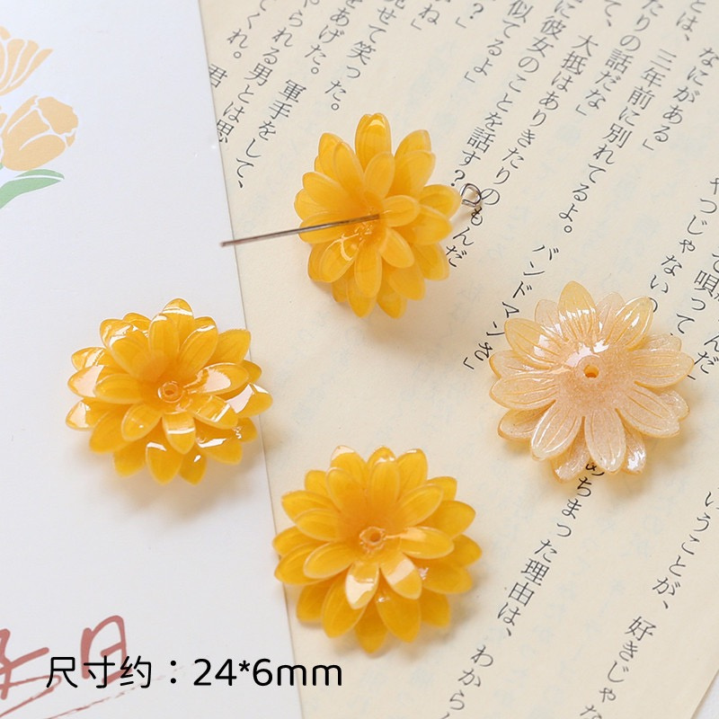 50 unids/lote 24mm color amari - Women'S Yellow Accessories reseña y precio
